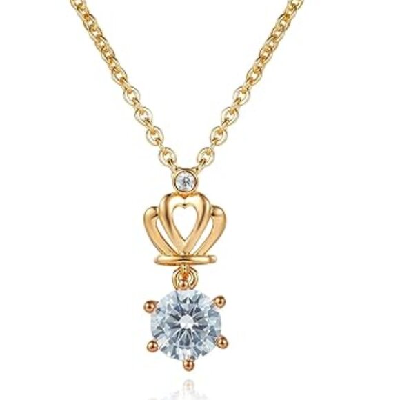 Neiman Marcus 18K Gold Plated Crown CZ Necklace - Picture 4 of 4